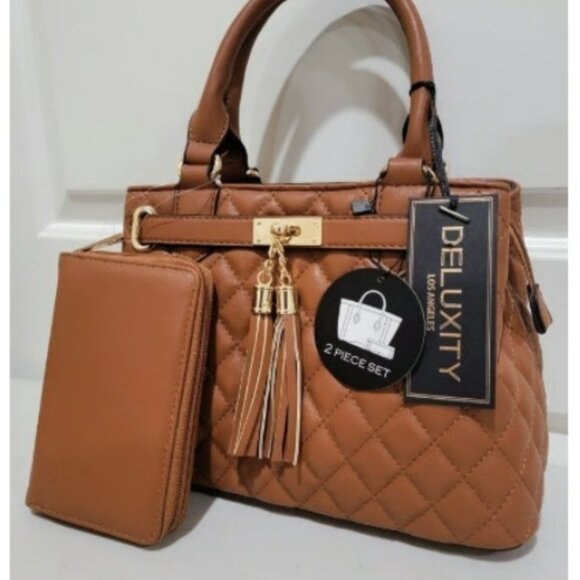 Deluxity Vegan Quilted Green Purse + Matching Wallet GUC - Picture 15 of 15